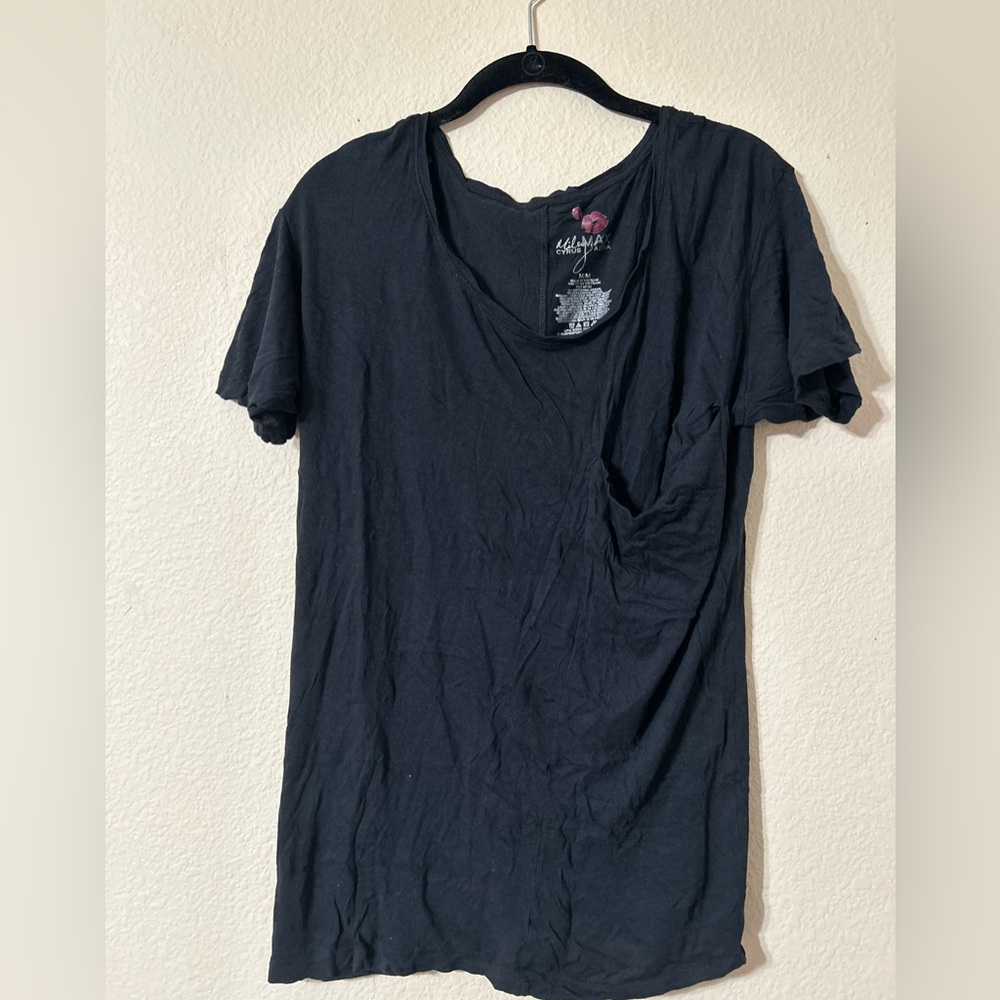 Miley Cyrus & Max Azria Black Short Sleeve Tee